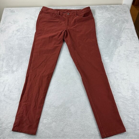 Lululemon ABC Skinny Fat Pant 34 Utilitech Brown Size 36 - Picture 3 of 11